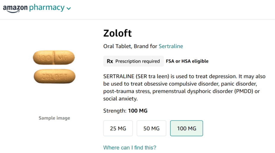 zoloft prix